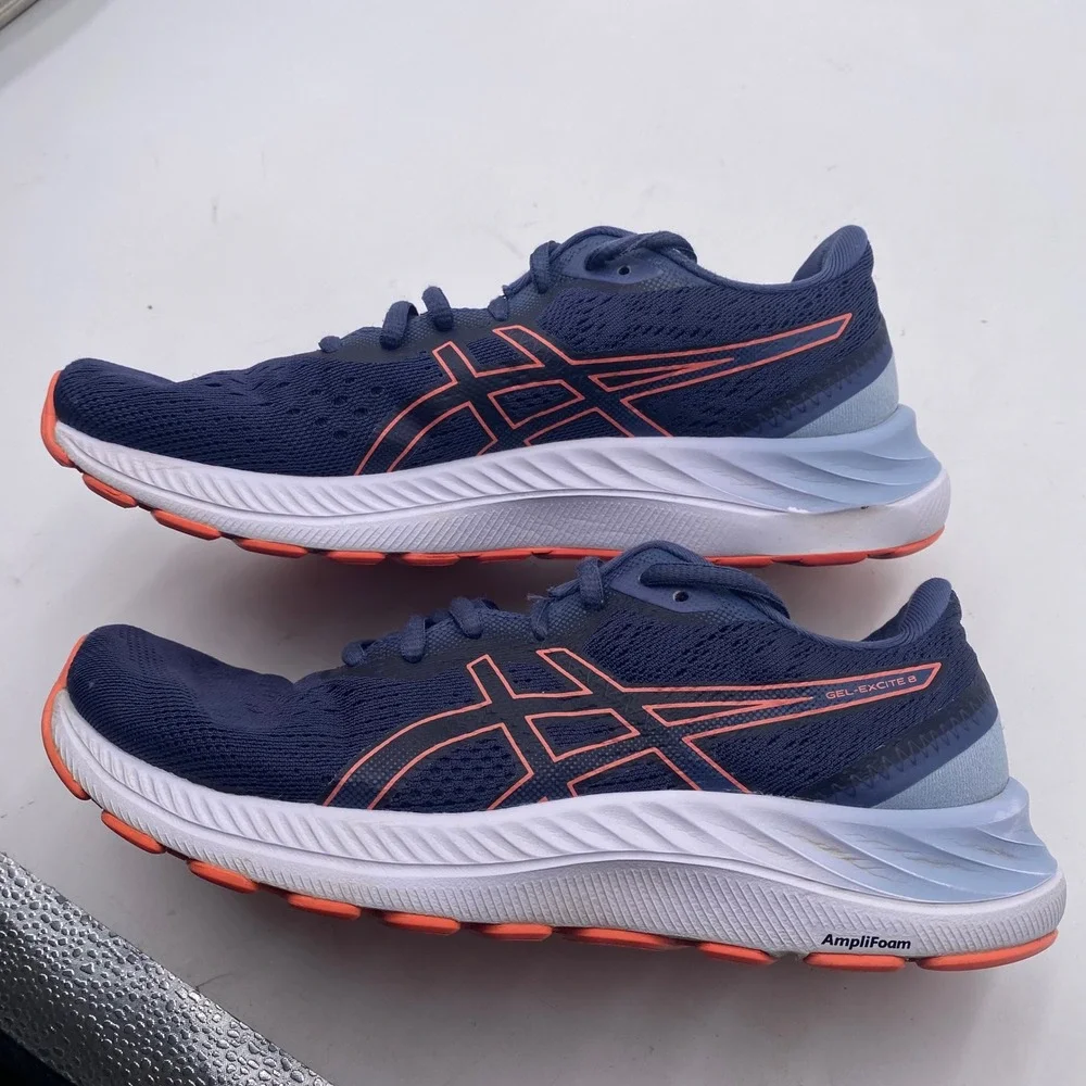 ASICS Gel-Excite 8 Running Shoes Womens 8 Blue Coral Mesh Athletic Sneakers Low